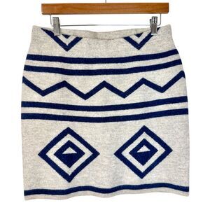 100% Boiled Merino Wool Toad & Co Aztec Stripe & Diamond Sweater Skirt Size Medi